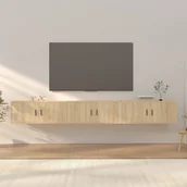 Szafki RTV - vidaXL Wiszące szafki telewizyjne, 3 szt., dąb sonoma, 100x34,5x40 cm - miniaturka - grafika 1