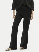 Spodnie damskie - Vero Moda Spodnie dzianinowe Kanva 10296871 Czarny Regular Fit - miniaturka - grafika 1