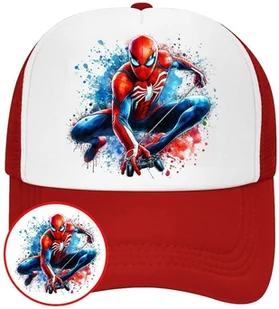 Czapka z Daszkiem SpiderMan Czerwona z Nadrukiem Lato Siatka Bejsbolówka - Czapki i chusty sportowe męskie Czapka z Daszkiem SpiderMan Czerwona z Nadrukiem Lato Siatka Bejsbolówka - Czapki i chusty sportowe męskie - miniaturka - grafika 1