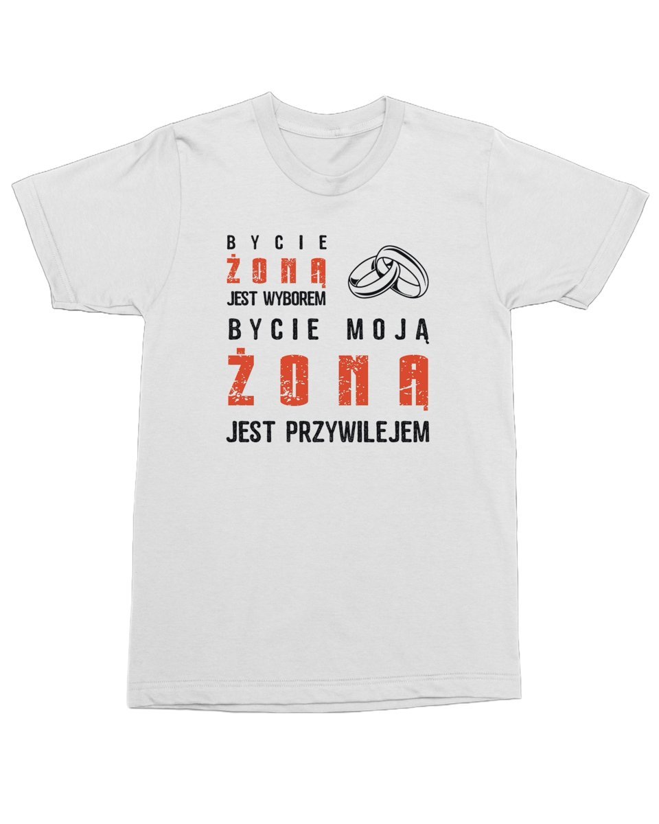 Koszulka z nadrukiem napisem Żona Śmieszna Męska M