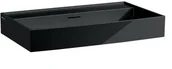 Umywalki - Laufen Kartell Umywalka wisząca lub nablatowa 80x46 cm bez otworu na baterię czarny połysk H8163360201091 - odbiór osobisty: Kraków, Warszawa - miniaturka - grafika 1