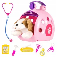 Zabawy w naśladowanie dorosłych - Zestaw Mały Weterynarz Pluszowy Piesek W Transporterze Akcesoria - miniaturka - grafika 1