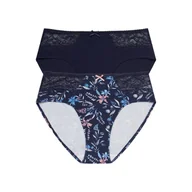 Majtki damskie - Figi Hally 2-pack 39889-K003 Granatowy (Rozmiar XL) - miniaturka - grafika 1