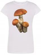 Koszulki i topy damskie - T-Shirt damski nadruk Kozaki Czerwone Grzybki S - miniaturka - grafika 1