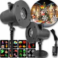 Lampy ogrodowe - PROJEKTOR LASEROWY ŚWIĄTECZNY ZEWNĘTRZNY LED NA DOM RZUTNIK 48 WZORÓW ŚNIEG - miniaturka - grafika 1