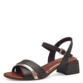 Sandały damskie - MARCO TOZZI Feel Me sandały damskie, miękka wyściółka wewnętrzna, 2-28324-42 sandały z obcasem, brązowy, 37 eu - miniaturka - grafika 1