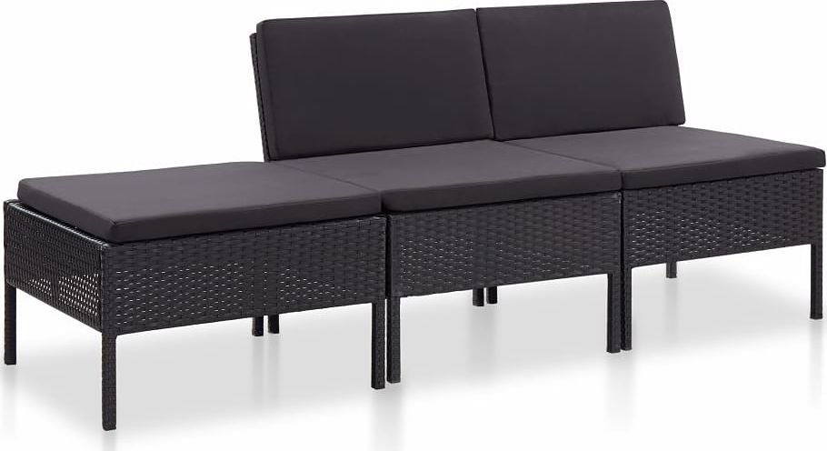 Elior Zestaw czarnych mebli ogrodowych - Shannon 2X