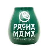 Yerba Mate - Tykwa Ceramiczna zielona z logo Pachamama - 350 ml - miniaturka - grafika 1