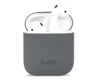 Akcesoria do słuchawek - Holdit Silicone Case AirPods 1&2 Space Gray - darmowy odbiór w 22 miastach i bezpłatny zwrot Paczkomatem aż do 15 dni - miniaturka - grafika 1