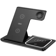 Ładowarki do telefonów - XO ładowarka bezprzewodowa indukcyjna WX023 15W czarna 3w 1 - miniaturka - grafika 1