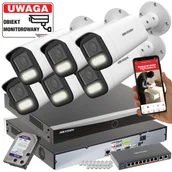 Zestawy do monitoringu - Monitoring parkingu 6 kamer 6MPX Hikvision DS-2CD1663G2-LIZU(2.8-12mm) MotoZoom ColorVu, Smart Hybrid Light, Inteligentna detekcja - miniaturka - grafika 1