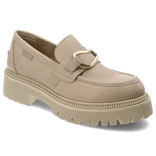 Beżowe Półbuty Nessi Eleganckie Buty Damskie - Półbuty damskie - miniaturka - grafika 1