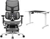 Fotele gamingowe - Fotel Diablo Chairs BRAVE Fotel biurowy ergonomiczny V-KINETIC czarny + EGON 1100 Białe 110 cmx60 cm - miniaturka - grafika 1