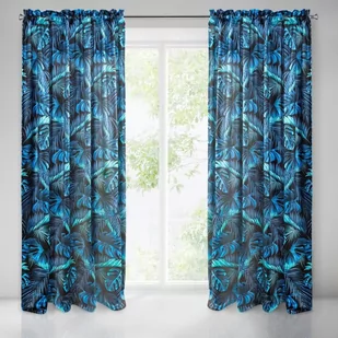 Zasłona EUROFIRANY LIZ, czarno-niebieska, 135x270 cm - Zasłony - miniaturka - grafika 1