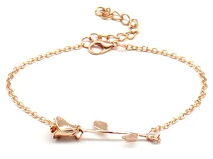 Bransoletka z różą na łańcuszku ankier 23cm - Bransoletki - miniaturka - grafika 1