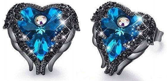 Kolczyki srebrne kolczyki serce kolczyki wkrętki srebro 925 modne wzory