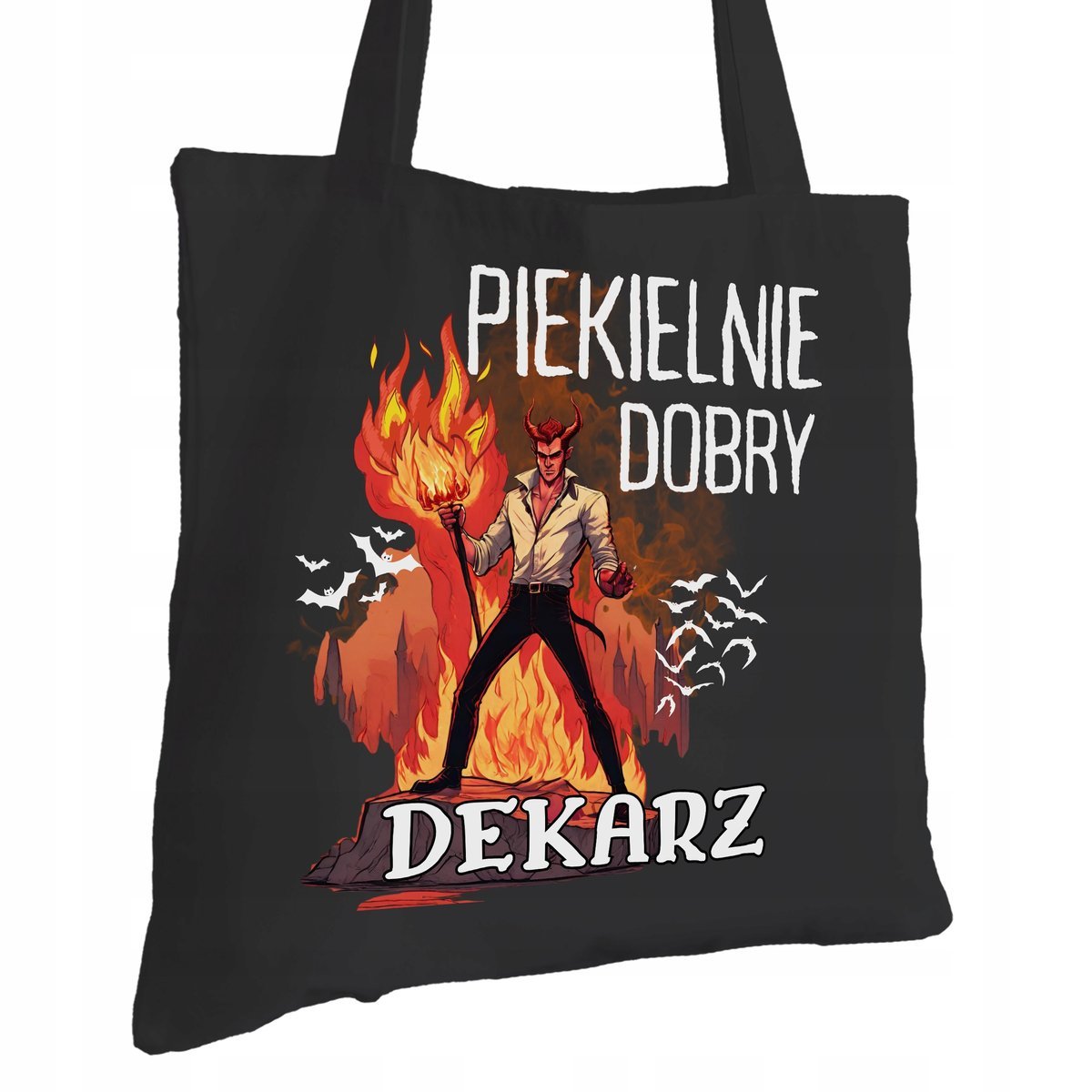 Torba Bawełniana dla Dekarza Czarna Na Prezent ekologiczna Trwały Nadruk