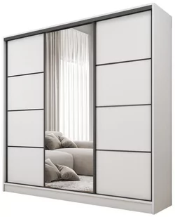Szafa przesuwna z lustrem 180 cm BEST Biały - Szafy - miniaturka - grafika 1