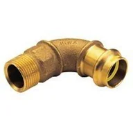 Łączniki, trójniki, kształtki - CONEX Łuk 90°, z JEDNST.onnym gwintem zewnętrznym 22x3/4 brąz B Press Gas - miniaturka - grafika 1