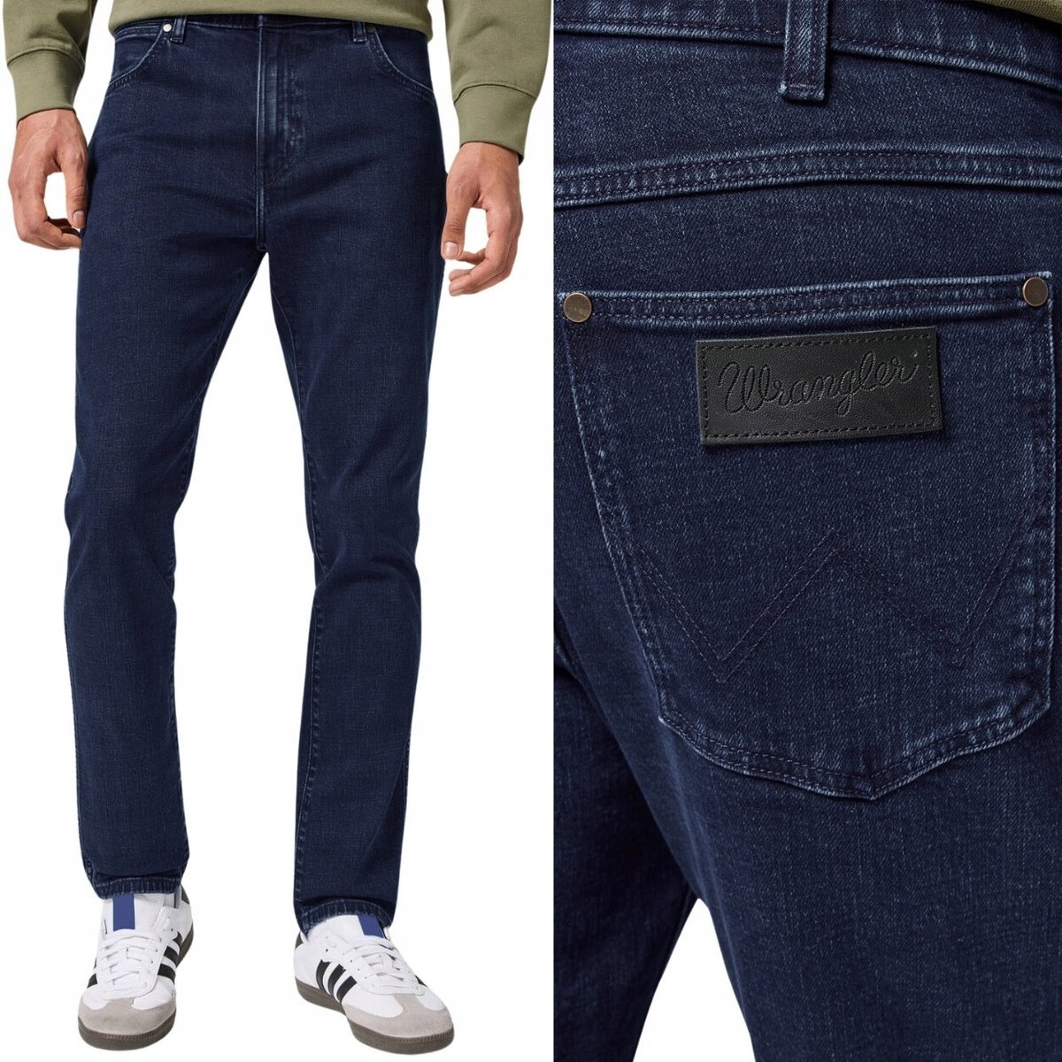 Wrangler LARSTON Midnight Depth 365WARM DOPASOWANE SPODNIE JEANSOWE W36 L32