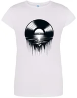Koszulki i topy damskie - T-SHIRT DAMSKI PREZENT MUZYKA VINYL DJ TECHNO KOSZULKA BIAŁA R-M A594 - miniaturka - grafika 1