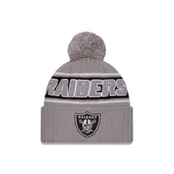 Czapki damskie - New Era Las Vegas Raiders NFL 2024 Sideline Sport Knit Szary Czapka z Pomponem - One-Size - miniaturka - grafika 1