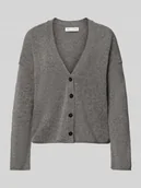 Swetry damskie - Kurtka z dzianiny o kroju oversized z czystej żywej wełny - miniaturka - grafika 1