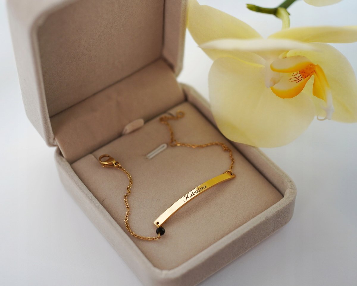 bransoletka damska z grawerem Kolor złoty Prezent dla dziewczyny lub mamy