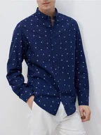 Koszule męskie - Reserved - Bawełniana koszula regular fit - granatowy - miniaturka - grafika 1