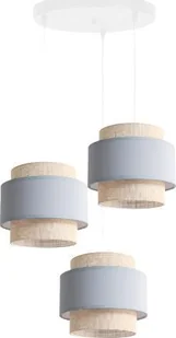 Lampa wisząca Solar Lampa wisząca sufitowa żyrandol BOHO len i szary 3 żarówki - Lampy sufitowe - miniaturka - grafika 1