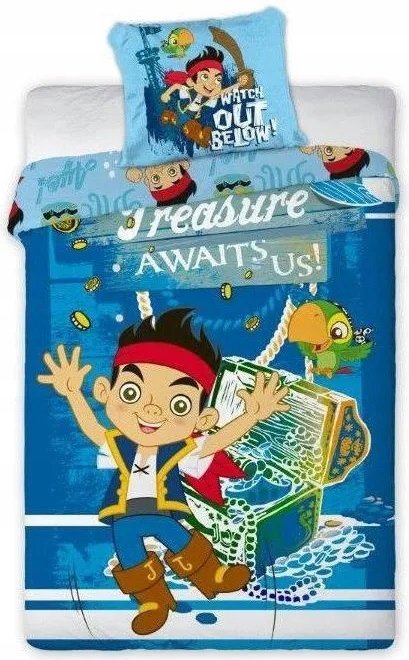 pościel bawełniana 160x200 Jake i Piraci Z Nibylandii