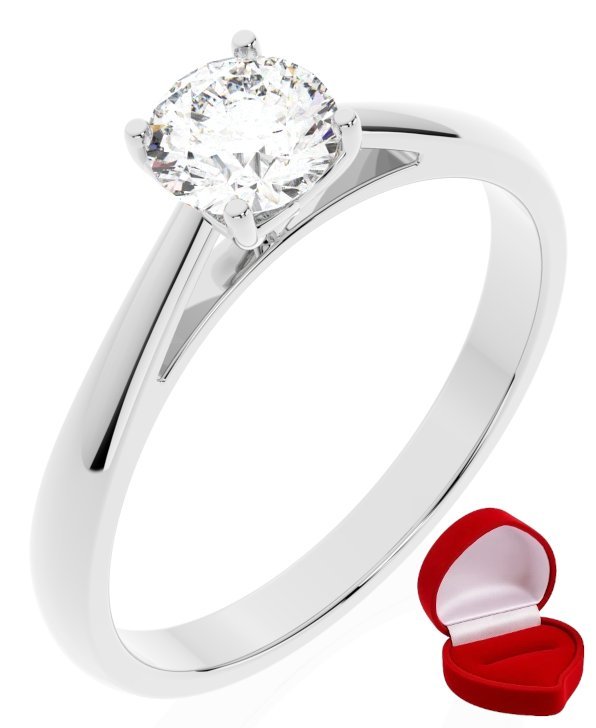 ZŁOTY PIERŚCIONEK ZARĘCZYNOWY 585 14k BRYLANT 0,50 ct BIAŁE ZŁOTO R12