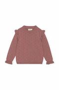 Swetry dla dziewczynek - Konges Sløjd sweter bawełniany dziecięcy kolor brązowy lekki - miniaturka - grafika 1