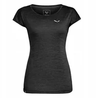 Koszulki i topy damskie - koszulka SALEWA puez melange dry ss tee women-black out melange - miniaturka - grafika 1