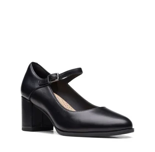 Clarks Freva 55 Strap [black leather] - rozmiar 41.5 - Półbuty damskie - miniaturka - grafika 1