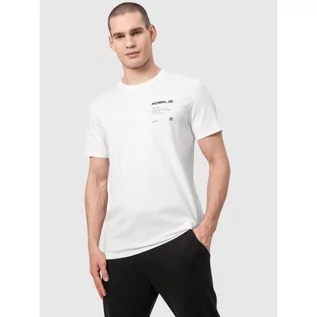 Koszulki męskie - Męska Koszulka 4F T-Shirt Bawełniany Biały Z22TSM012-10S - grafika 1