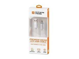 Natec Extreme Media kabel microUSB USB 2.0 M 1m srebrny LED ładowania (NKA-1209) - Kable USB - miniaturka - grafika 11