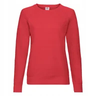 Bluzy damskie - Lekka Bluza Damska Lightweight Raglan Sweat Czerwony r. XL - miniaturka - grafika 1