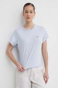 Koszulki sportowe damskie - Abercrombie & Fitch t-shirt bawełniany damski kolor niebieski - miniaturka - grafika 1