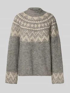 Sweter z dzianiny ze stójką model ‘YASLIRI’ - Swetry damskie - miniaturka - grafika 1