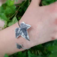 Bransoletki - Bransoletka z bluszczem duża grafitowa - miniaturka - grafika 1