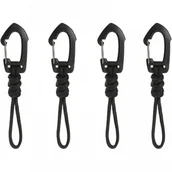 Zawiasy, okucia i inne akcesoria - (110×30×3 mm) 4-częściowy brelok z paracordu, ręcznie pleciony brelok z karabińczykiem z paracordu, czarny karabińczyk, odpowiedni do wspinaczki górsk - miniaturka - grafika 1