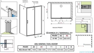 Radaway Premium Pro Black Kdj kabina 140x90cm prawa szkło przejrzyste 1015140-54-01R/1016090-54-01 - Kabiny prysznicowe Radaway Premium Pro Black Kdj kabina 140x90cm prawa szkło przejrzyste 1015140-54-01R/1016090-54-01 - Kabiny prysznicowe - miniaturka - grafika 2