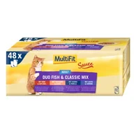 Mokra karma dla kotów - MultiFit Adult Sauce Duo Fish & Classic Mix Zestaw mieszany 48x100 g - miniaturka - grafika 1