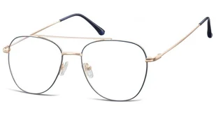 Oprawki okulary Pilotki zerówki korekcyjne 922E granatowo-złote - Okulary korekcyjne, oprawki, szkła - miniaturka - grafika 1