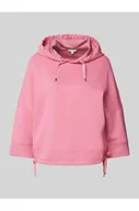 Bluzy damskie - Bluza z kapturem krótka ze scuby z rękawem o dł. 3/4 - Tom Tailor - miniaturka - grafika 1