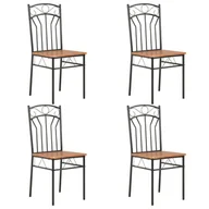 Krzesła - vidaXL Krzesła do jadalni, 4 szt., brązowe, MDF - miniaturka - grafika 1