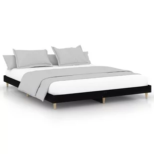 Rama łóżka, czarna, 180x200 cm, materiał drewnopoc - Łóżka - miniaturka - grafika 1
