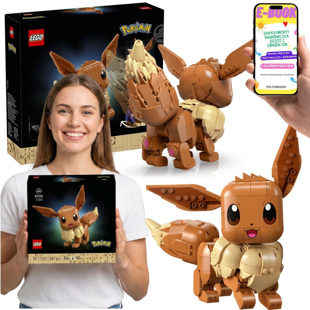 LEGO POKÉMON Eevee 72151 Figurka LEGO Pokémon Prezent Dla Fana + E-BOOK