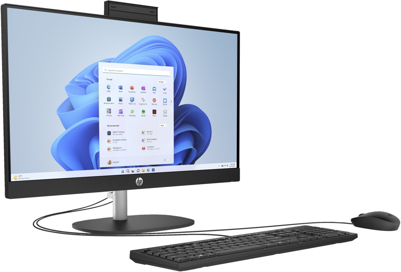 Komputer HP All in One AI 24-cr2003nw / C72W5EA / Intel Ultra 5 / 16GB / SSD 512GB / Intel UHD / FullHD / Win 11 / Czarny